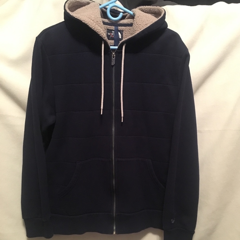 The North Face Sherpa Lined Hoodie Navy Medium EUC